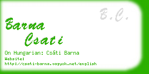 barna csati business card