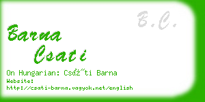 barna csati business card